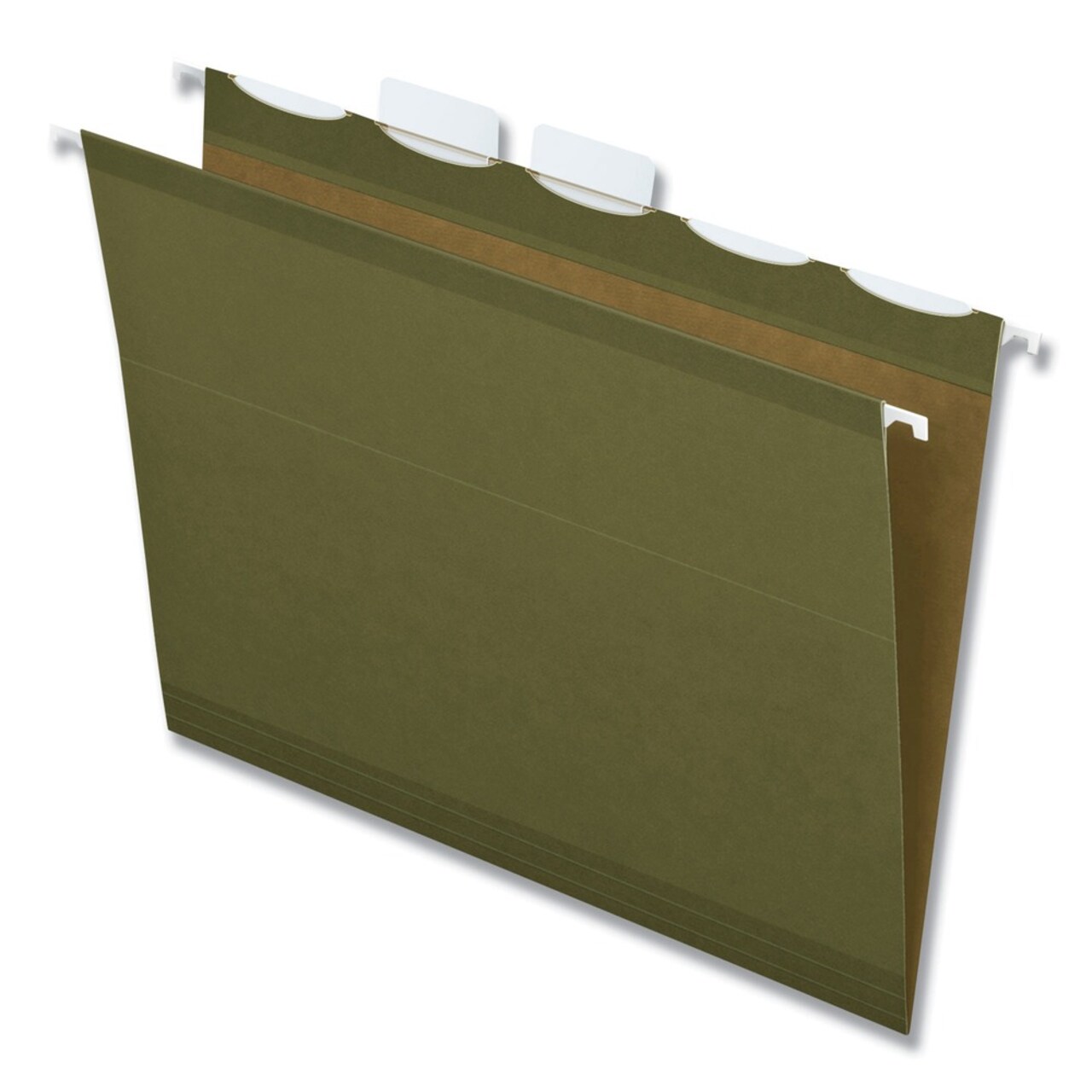 Pendaflex 1/5-Cut Ready-Tab Reinforced Letter Size Hanging File Folders - Standard Green (25/Box)